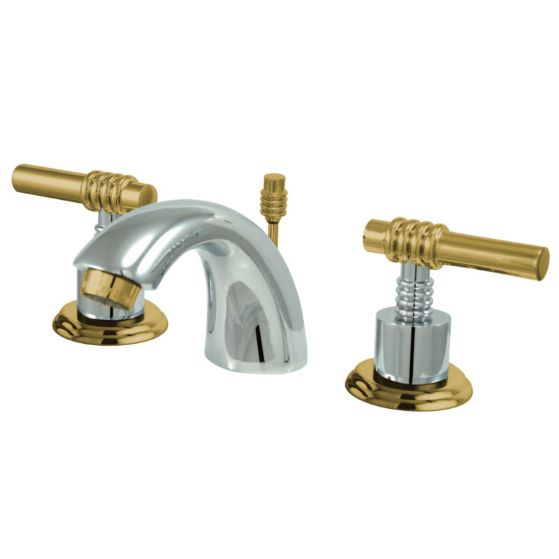 Kingston Brass KS2954ML Mini-Widespread Bathroom Faucet, Polished Chrome/Polished Brass - BNGBath