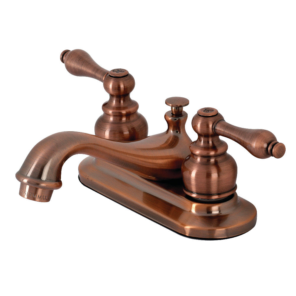 Kingston Brass KB606AL Restoration 4 in. Centerset Bathroom Faucet, Antique Copper - BNGBath