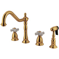 Thumbnail for Kingston Brass KS1792PXBS Widespread Kitchen Faucet, Polished Brass - BNGBath