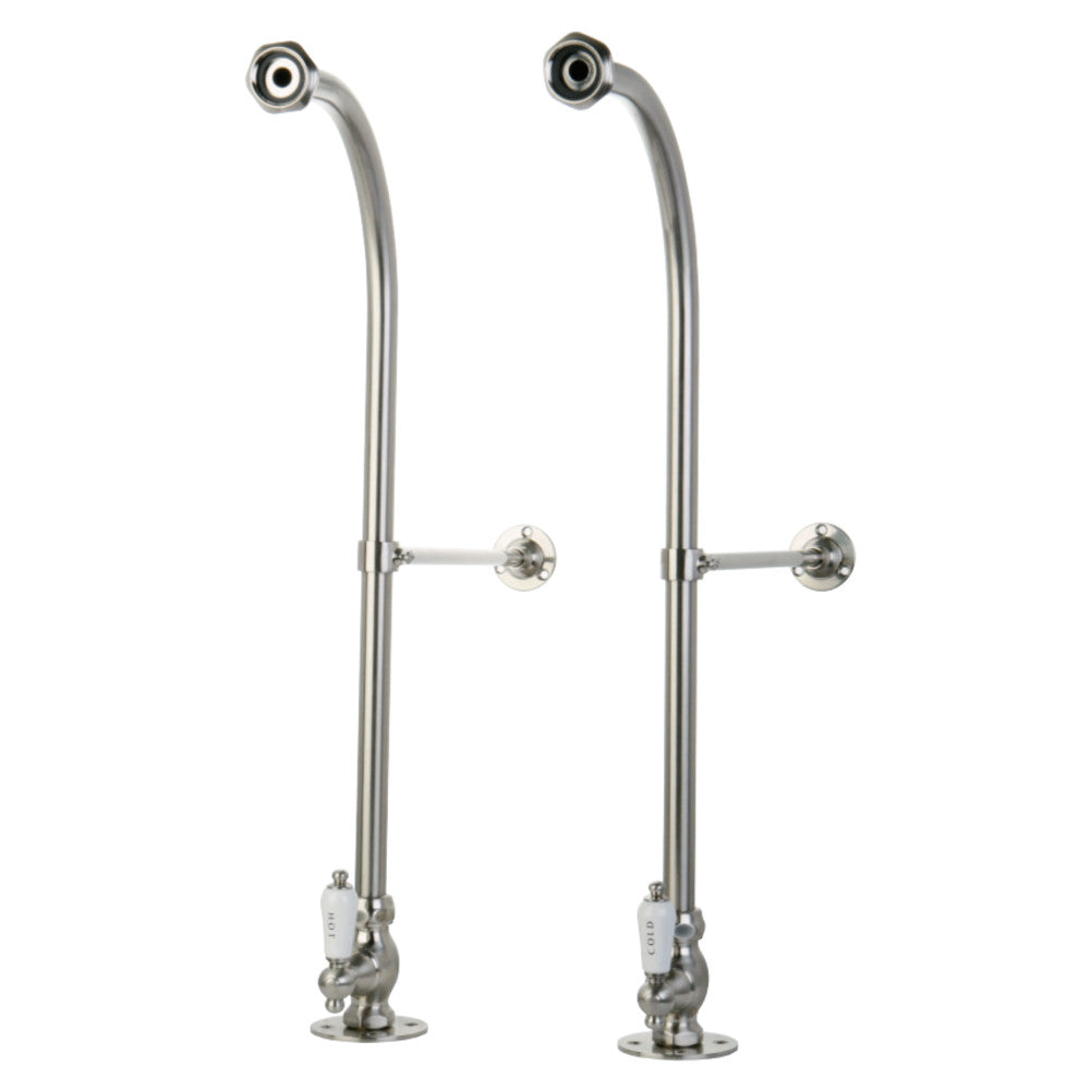 Kingston Brass CC458HCL Rigid Freestand Supplies with Stops, Brushed Nickel - BNGBath