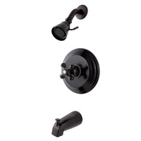 Thumbnail for Kingston Brass KB3635PKX Duchess Tub and Shower Faucet with Cross Handle, Oil Rubbed Bronze - BNGBath