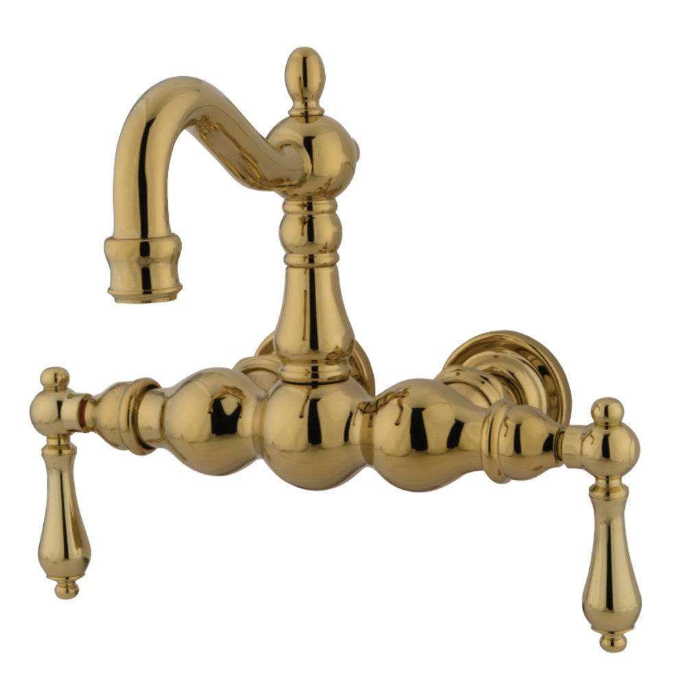 Kingston Brass CC1001T2 Vintage 3-3/8-Inch Wall Mount Tub Faucet, Polished Brass - BNGBath