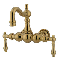 Thumbnail for Kingston Brass CC1001T2 Vintage 3-3/8-Inch Wall Mount Tub Faucet, Polished Brass - BNGBath