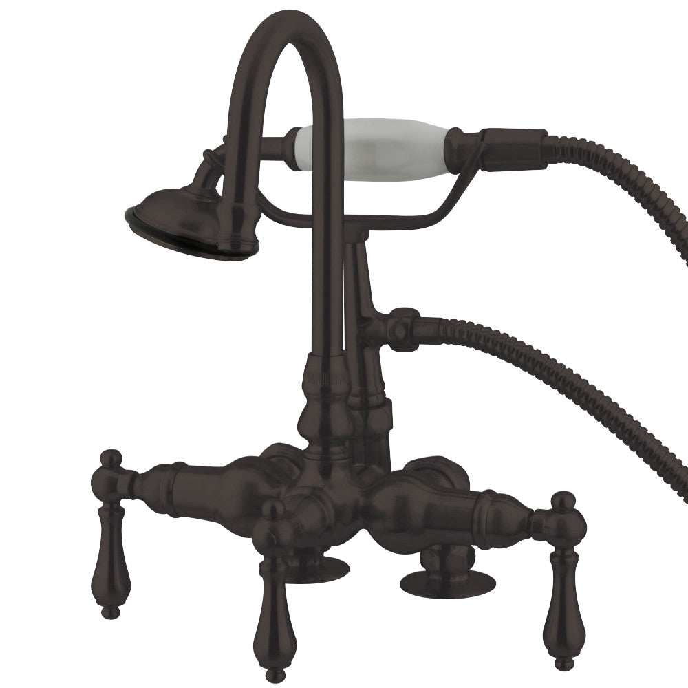 Kingston Brass CC13T5 Vintage 3-3/8-Inch Deck Mount Tub Faucet with Hand Shower, Oil Rubbed Bronze - BNGBath