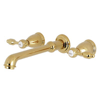 Thumbnail for Kingston Brass KS7022TAL Tudor 2-Handle Wall Mount Roman Tub Faucet, Polished Brass - BNGBath
