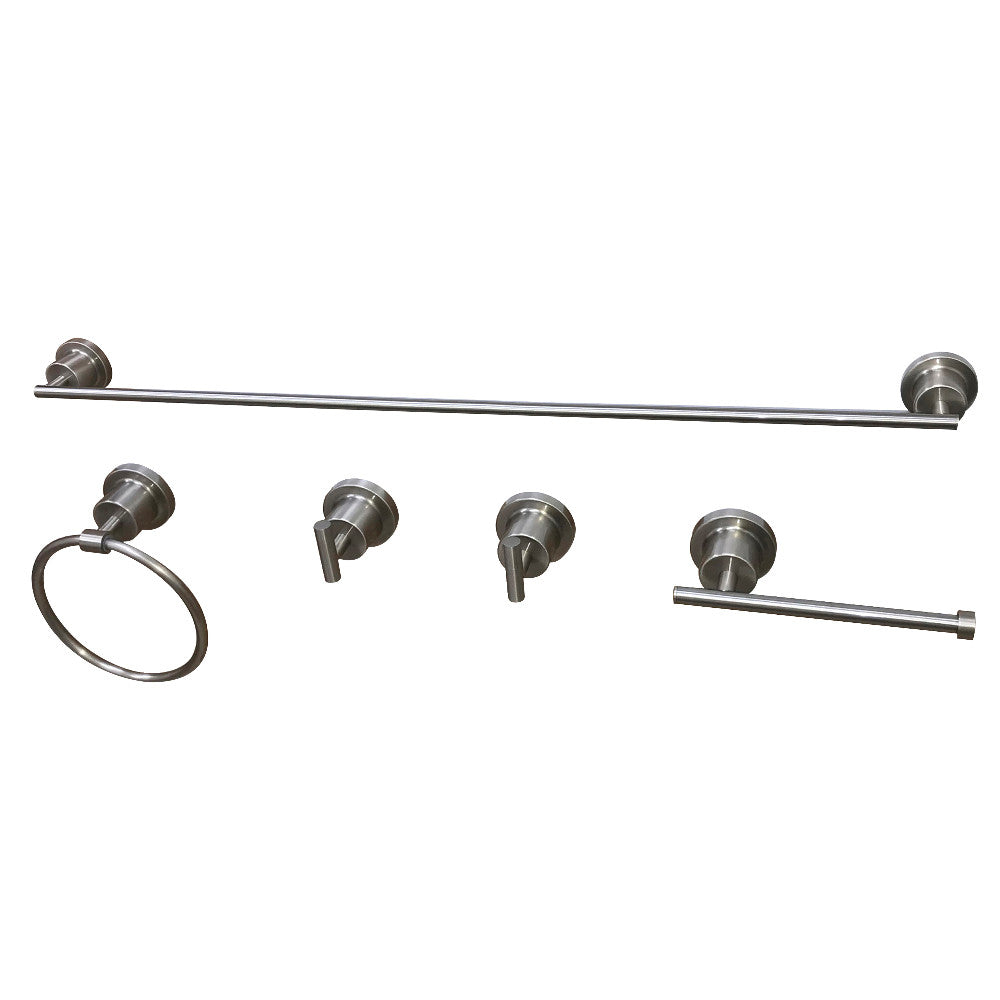Kingston Brass BAH82134478SN Concord 5-Piece Bathroom Accessory Set, Brushed Nickel - BNGBath