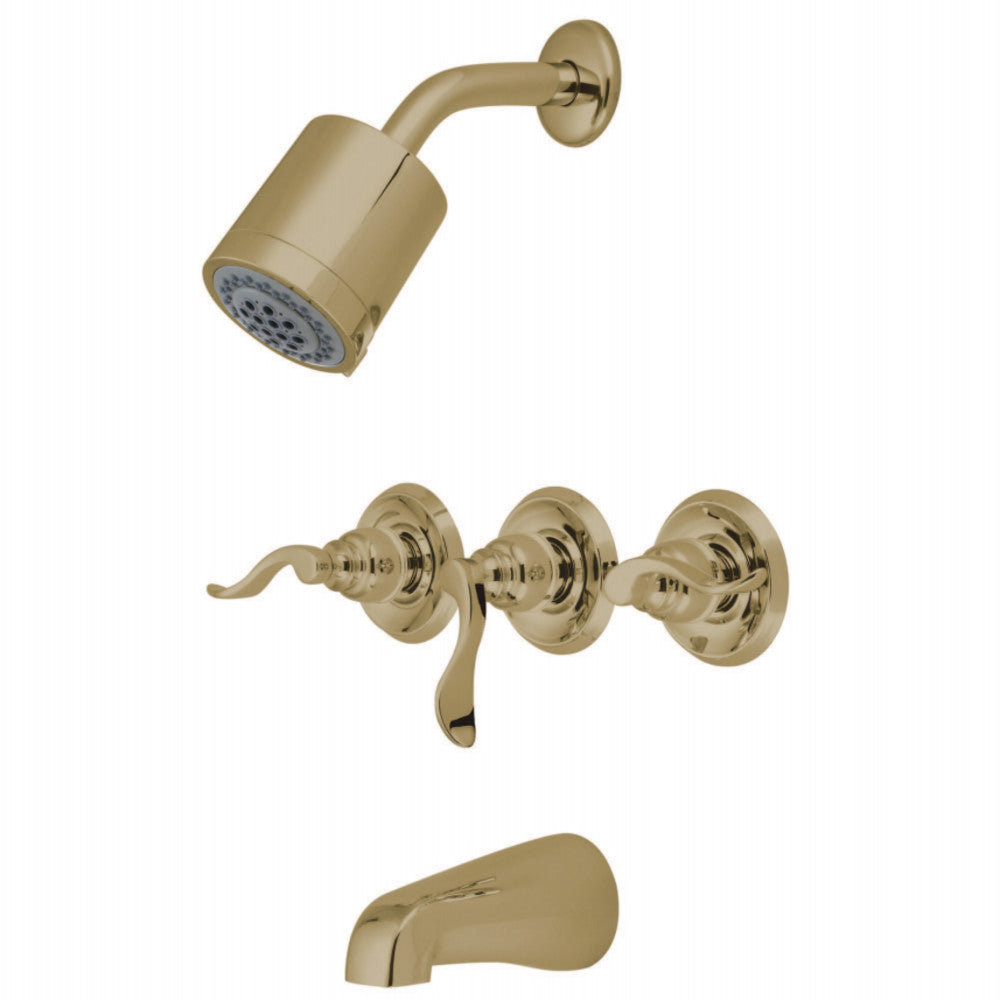 Kingston Brass KB8232NFL NuWave French Tub & Shower Faucet, Polished Brass - BNGBath