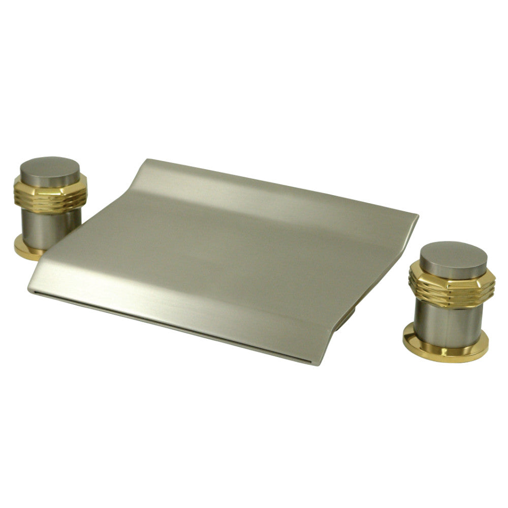 Kingston Brass KS2249MR Milano Roman Tub Faucet, Brushed Nickel/Polished Brass - BNGBath