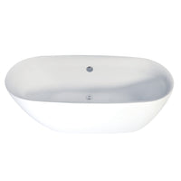 Thumbnail for Aqua Eden VTDE673023 67-Inch Acrylic Double Ended Freestanding Tub with Drain, White - BNGBath