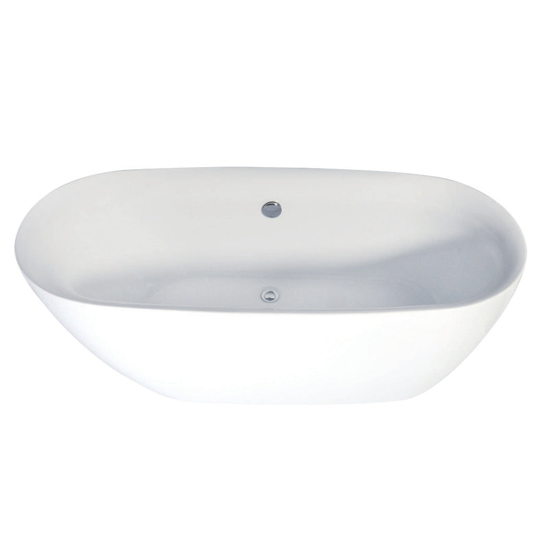 Aqua Eden VTDE673023 67-Inch Acrylic Double Ended Freestanding Tub with Drain, White - BNGBath