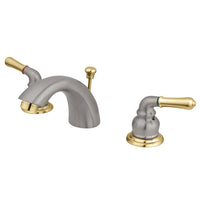 Thumbnail for Kingston Brass KB959 Magellan Mini-Widespread Bathroom Faucet, Brushed Nickel/Polished Brass - BNGBath