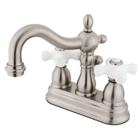 Thumbnail for Kingston Brass KB1608PX Heritage 4 in. Centerset Bathroom Faucet, Brushed Nickel - BNGBath