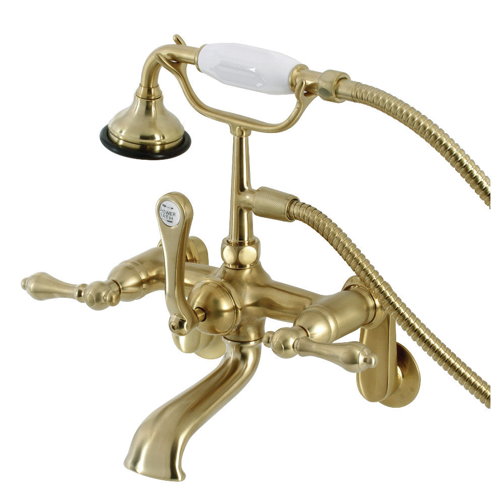 Aqua Vintage AE203T7 Vintage 7-Inch Tub Faucet with Hand Shower, Brushed Brass - BNGBath