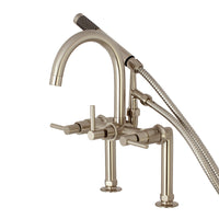 Thumbnail for Aqua Vintage AE8108DL Concord 7-Inch Deck Mount Clawfoot Tub Faucet, Brushed Nickel - BNGBath