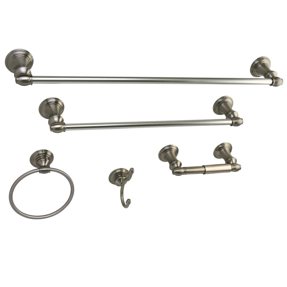 Kingston Brass BAHK2612478SN Provence 5-Piece Bathroom Accessory Set, Brushed Nickel - BNGBath