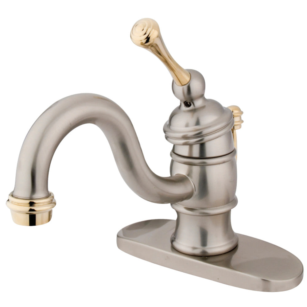 Kingston Brass KB3409BL Victorian 4" Centerset Single Handle Bathroom Faucet, Brushed Nickel/Polished Brass - BNGBath