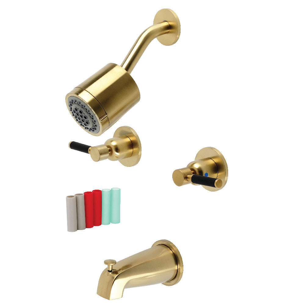 Kingston Brass KBX8147DKL Kaiser Two-Handle Tub and Shower Faucet, Brushed Brass - BNGBath