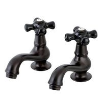 Thumbnail for Kingston Brass KS1105PKX Basin Tap Faucet with Cross Handle, Oil Rubbed Bronze - BNGBath