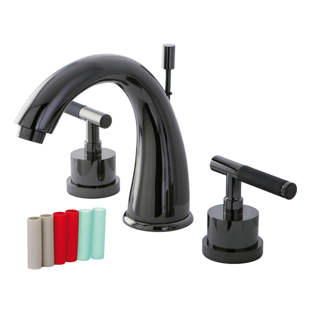 Kingston Brass NS2960DKL Widespread Bathroom Faucet, Black Stainless Steel - BNGBath