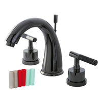 Thumbnail for Kingston Brass NS2960DKL Widespread Bathroom Faucet, Black Stainless Steel - BNGBath