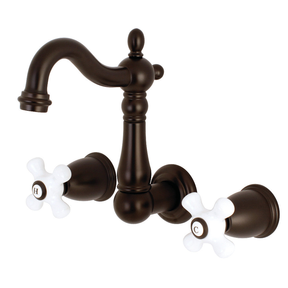 Kingston Brass KS1225PX 8-Inch Center Wall Mount Bathroom Faucet, Oil Rubbed Bronze - BNGBath