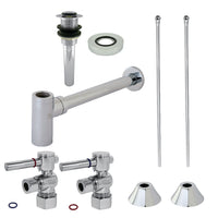 Thumbnail for Kingston Brass CC53301DLVKB30 Modern Plumbing Sink Trim Kit with Bottle Trap and Drain, Polished Chrome - BNGBath