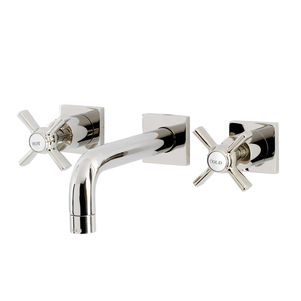 Kingston Brass KS6126ZX Millennium Two-Handle Wall Mount Bathroom Faucet, Polished Nickel - BNGBath