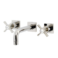 Thumbnail for Kingston Brass KS6126ZX Millennium Two-Handle Wall Mount Bathroom Faucet, Polished Nickel - BNGBath