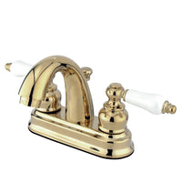 Thumbnail for Kingston Brass KB5612PL Restoration 4 in. Centerset Bathroom Faucet, Polished Brass - BNGBath