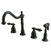 Thumbnail for Kingston Brass KS1795ALBS Widespread Kitchen Faucet, Oil Rubbed Bronze - BNGBath