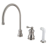 Thumbnail for Kingston Brass KS3818BL Widespread Kitchen Faucet, Brushed Nickel - BNGBath