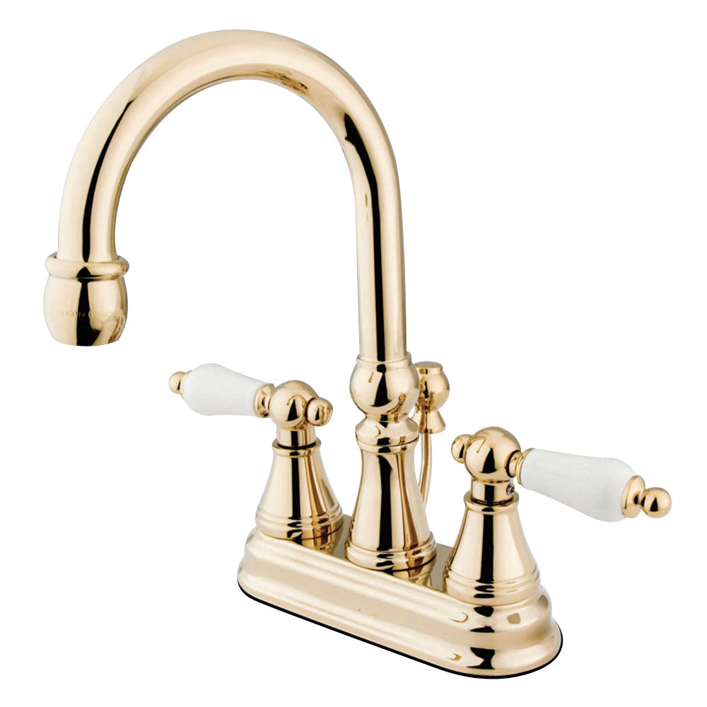 Kingston Brass KS2612PL 4 in. Centerset Bathroom Faucet, Polished Brass - BNGBath