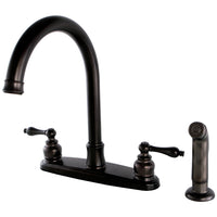 Thumbnail for Kingston Brass FB7795ALSP Victorian 8-Inch Centerset Kitchen Faucet with Sprayer, Oil Rubbed Bronze - BNGBath