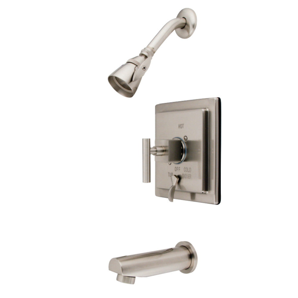 Kingston Brass KB86580CQL Claremont Tub & Shower Faucet, Brushed Nickel - BNGBath