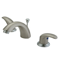 Thumbnail for Kingston Brass KB6957LL Mini-Widespread Bathroom Faucet, Brushed Nickel/Polished Chrome - BNGBath
