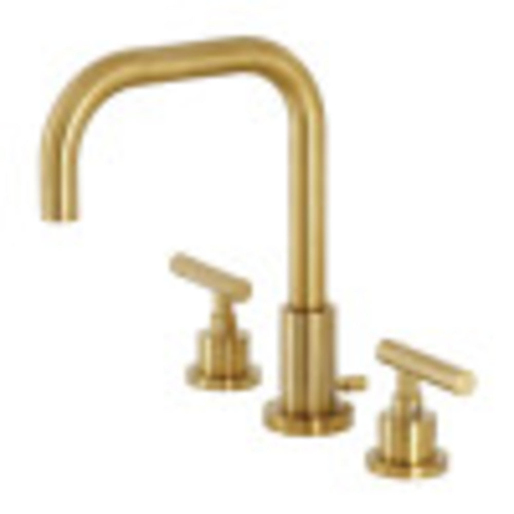 Kingston Brass FSC8933CML Manhattan Widespread Bathroom Faucet with Brass Pop-Up, Brushed Brass - BNGBath