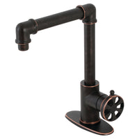 Thumbnail for Kingston Brass KSD144RXNB Single-Handle 1-Hole Deck Mount Bathroom Faucet with Push Pop-Up in Naples Bronze - BNGBath