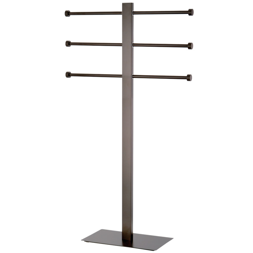 Kingston Brass CCS6025 Freestanding Stainless Steel Towel Holder with Rectangular Base, Oil Rubbed Bronze - BNGBath