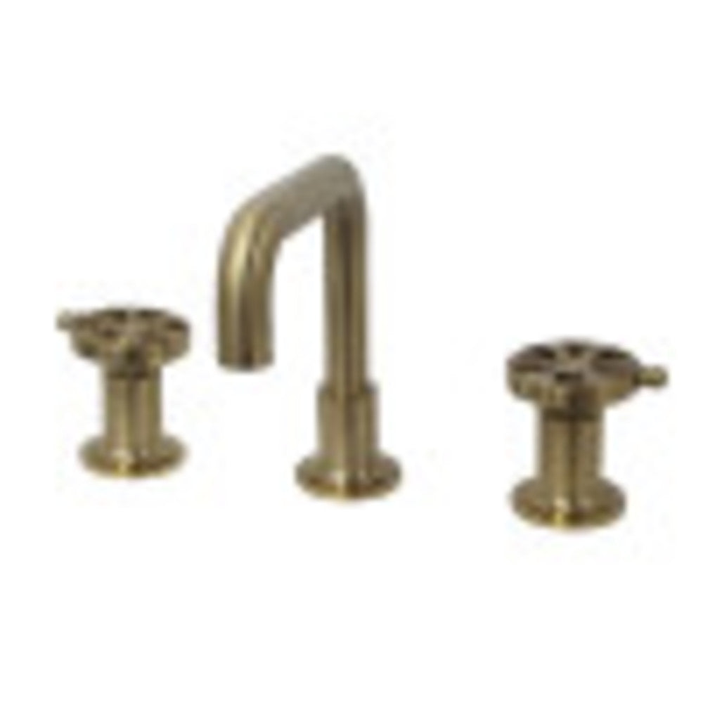 Kingston Brass KS142RXBB Belknap Widespread Bathroom Faucet with Push Pop-Up, Brushed Brass - BNGBath