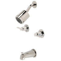 Thumbnail for Kingston Brass KBX8146NDL NuvoFusion Two-Handle Tub and Shower Faucet, Polished Nickel - BNGBath