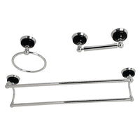 Thumbnail for Kingston Brass BAK911348C Water Onyx 3-Piece Bathroom Accessory Set, Polished Chrome - BNGBath