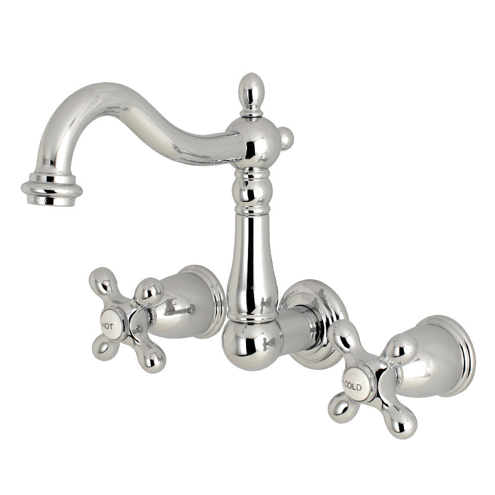 Kingston Brass KS1251AX 8-Inch Center Wall Mount Bathroom Faucet, Polished Chrome - BNGBath