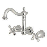 Thumbnail for Kingston Brass KS1251AX 8-Inch Center Wall Mount Bathroom Faucet, Polished Chrome - BNGBath