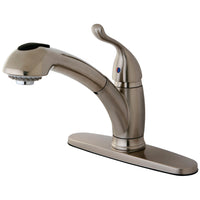 Thumbnail for Kingston Brass KB5708YL Yosemite Single-Handle Pull-Out Kitchen Faucet, Brushed Nickel - BNGBath