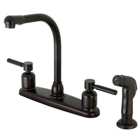 Thumbnail for Kingston Brass FB755DLSP Concord 8-Inch Centerset Kitchen Faucet with Sprayer, Oil Rubbed Bronze - BNGBath