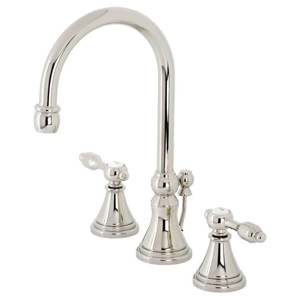 Kingston Brass KS2986TAL Tudor Widespread Bathroom Faucet with Brass Pop-Up, Polished Nickel - BNGBath