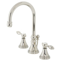 Thumbnail for Kingston Brass KS2986TAL Tudor Widespread Bathroom Faucet with Brass Pop-Up, Polished Nickel - BNGBath