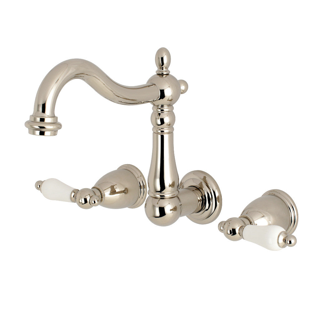 Kingston Brass KS1256PL 8-Inch Center Wall Mount Bathroom Faucet, Polished Nickel - BNGBath