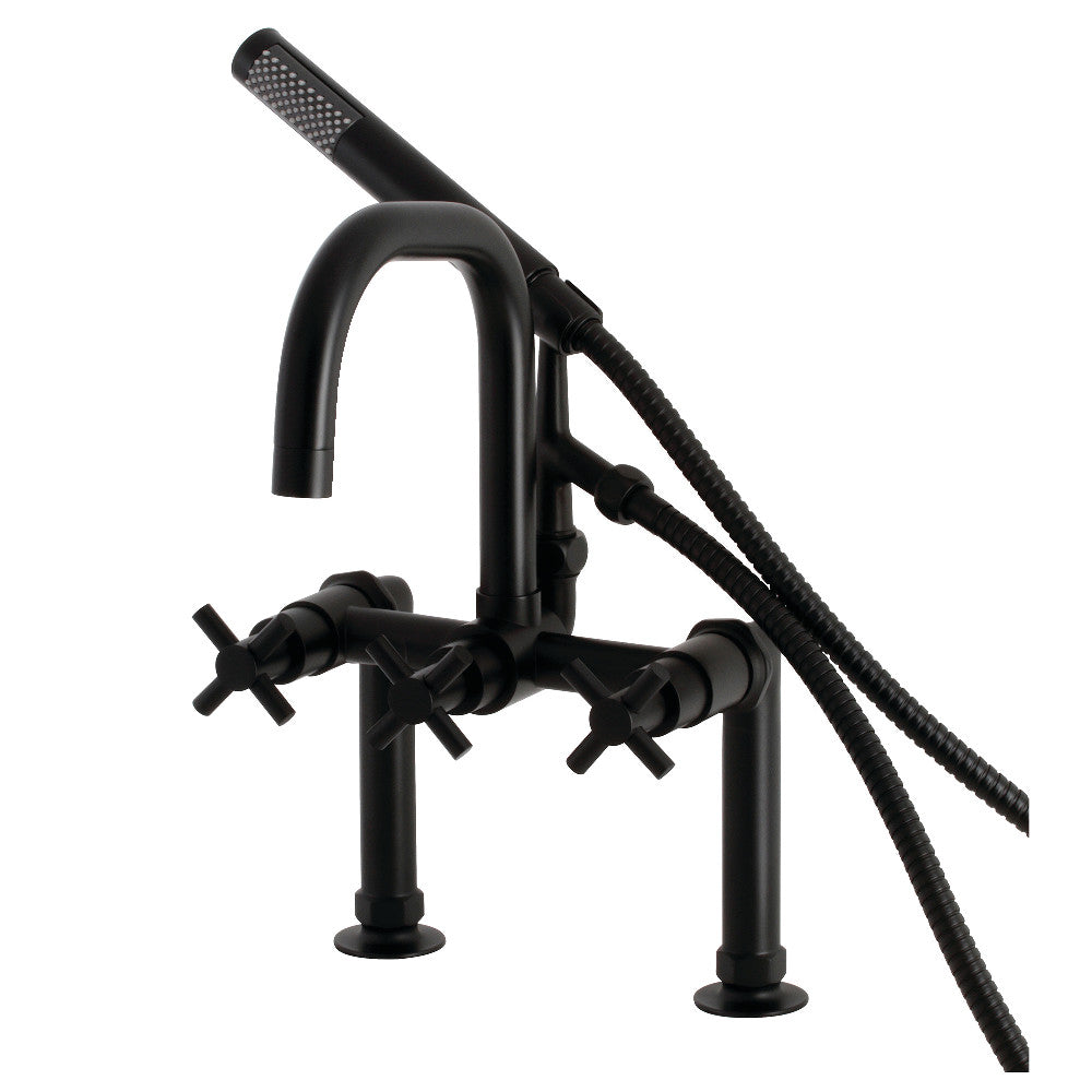 Aqua Vintage AE8400DX Concord Deck Mount Clawfoot Tub Faucet, Matte Black - BNGBath