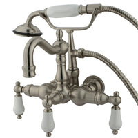 Thumbnail for Kingston Brass CC1011T8 Vintage 3-3/8-Inch Wall Mount Tub Faucet, Brushed Nickel - BNGBath